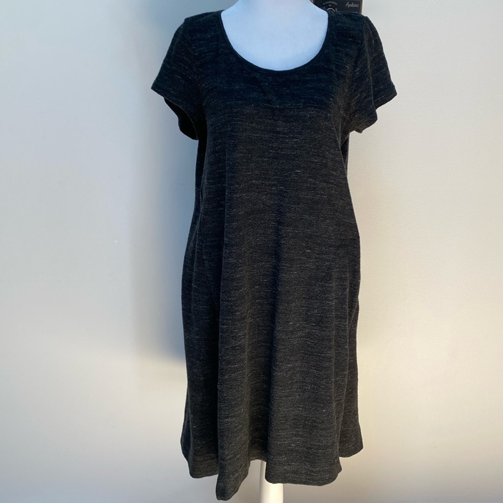 J Jill NWOT dark gray with lines of light gray, cotton dress size Medium